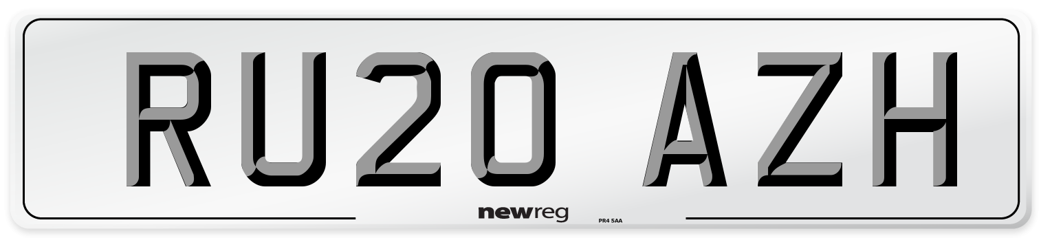 RU20 AZH Number Plate from New Reg